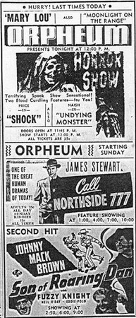 Orpheum Theatre - Old Ad (newer photo)
